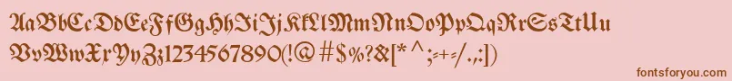 Breitkopffraktur-fontti – ruskeat fontit vaaleanpunaisella taustalla