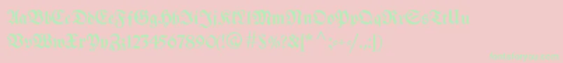 Breitkopffraktur-Schriftart – Grüne Schriften auf rosa Hintergrund