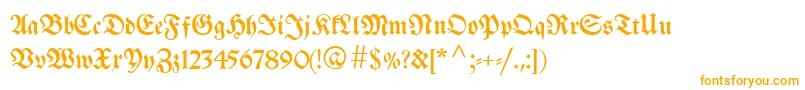 Шрифт Breitkopffraktur – оранжевые шрифты на белом фоне
