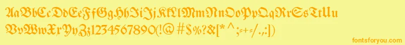 Шрифт Breitkopffraktur – оранжевые шрифты на жёлтом фоне