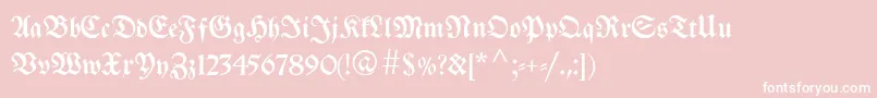 フォントBreitkopffraktur – ピンクの背景に白い文字
