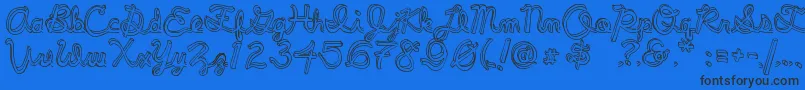 PeePeePants Font – Black Fonts on Blue Background