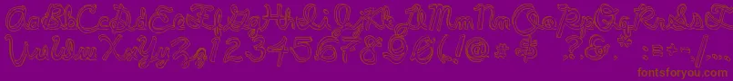 PeePeePants-fontti – ruskeat fontit violetilla taustalla