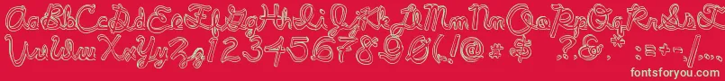 Fonte PeePeePants – fontes verdes em um fundo vermelho