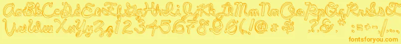 PeePeePants Font – Orange Fonts on Yellow Background