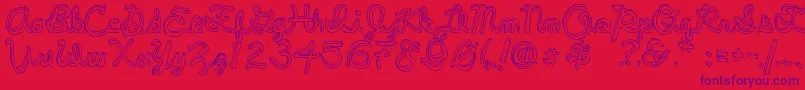 フォントPeePeePants – 赤い背景に紫のフォント