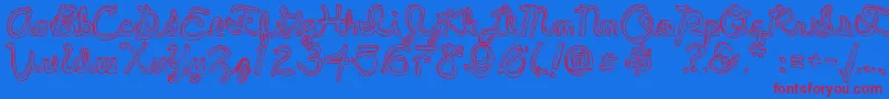 PeePeePants-Schriftart – Rote Schriften auf blauem Hintergrund