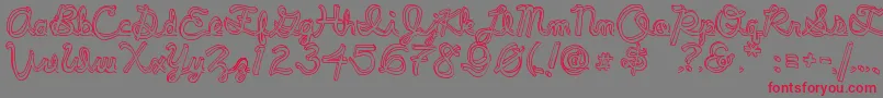 フォントPeePeePants – 赤い文字の灰色の背景