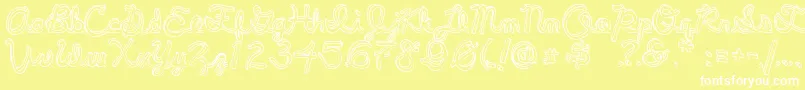 Шрифт PeePeePants – белые шрифты на жёлтом фоне