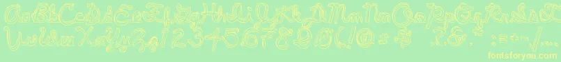 PeePeePants Font – Yellow Fonts on Green Background