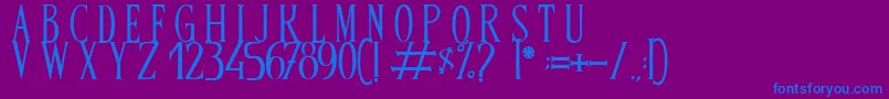 BandOfReality-fontti – siniset fontit violetilla taustalla