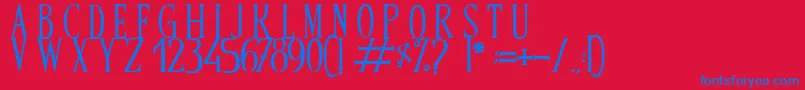 Więcej informacji o czcionce BandOfReality Czcionka BandOfReality – niebieskie czcionki na czerwonym tle