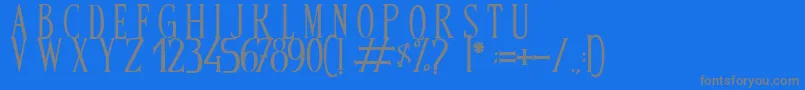 フォントBandOfReality – 青い背景に灰色の文字