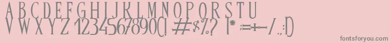 フォントBandOfReality – ピンクの背景に灰色の文字