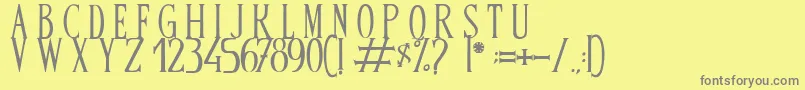 フォントBandOfReality – 黄色の背景に灰色の文字