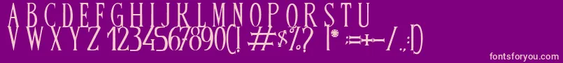 BandOfReality Font – Pink Fonts on Purple Background