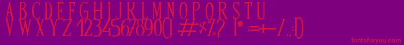 Шрифт BandOfReality – красные шрифты на фиолетовом фоне