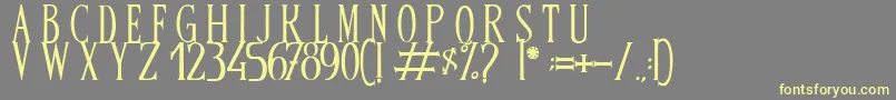 BandOfReality-Schriftart – Gelbe Schriften auf grauem Hintergrund