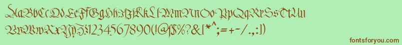 Шрифт KlFraktur1Db – коричневые шрифты на зелёном фоне