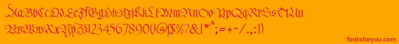 fuente KlFraktur1Db – Fuentes Rojas Sobre Fondo Naranja