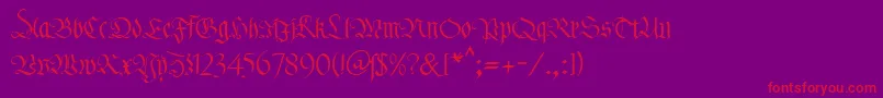 fuente KlFraktur1Db – Fuentes Rojas Sobre Fondo Morado