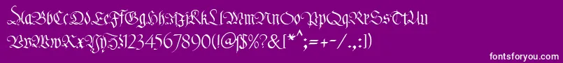 フォントKlFraktur1Db – 紫の背景に白い文字