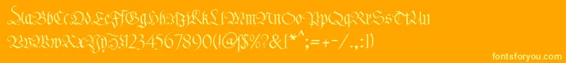 KlFraktur1Db Font – Yellow Fonts on Orange Background