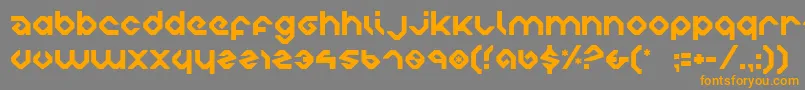 フォントCharlie2 – オレンジの文字は灰色の背景にあります。