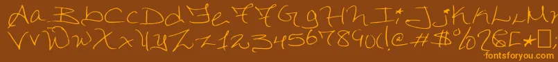 Dorkifieddistortion Font – Orange Fonts on Brown Background