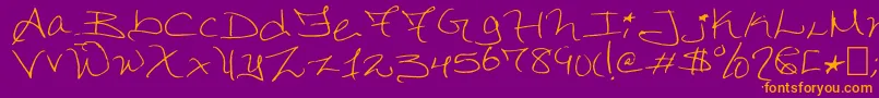 Dorkifieddistortion Font – Orange Fonts on Purple Background