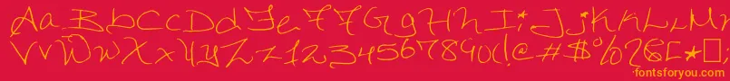 Dorkifieddistortion Font – Orange Fonts on Red Background