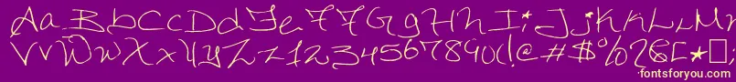 Dorkifieddistortion Font – Yellow Fonts on Purple Background