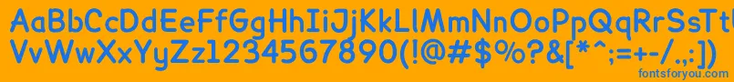 フォントLexiereadableBold – オレンジの背景に青い文字