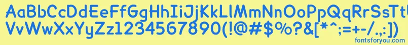 フォントLexiereadableBold – 青い文字が黄色の背景にあります。