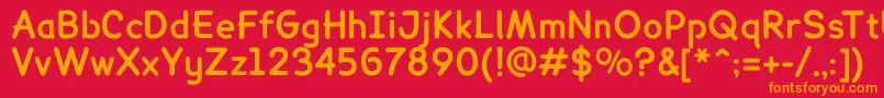 フォントLexiereadableBold – 赤い背景にオレンジの文字