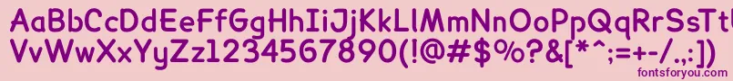 Police LexiereadableBold – polices violettes sur fond rose