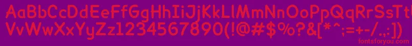 LexiereadableBold Font – Red Fonts on Purple Background