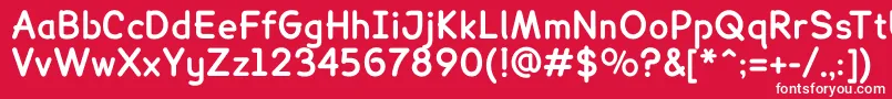 LexiereadableBold-fontti – valkoiset fontit punaisella taustalla