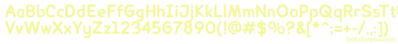 フォントLexiereadableBold – 白い背景に黄色の文字
