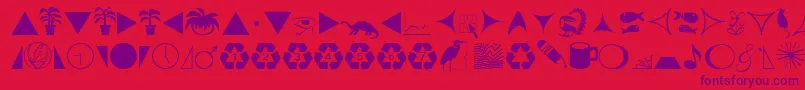 フォントFreeRegular – 赤い背景に紫のフォント