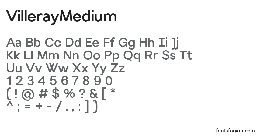 Шрифт VillerayMedium – алфавит, цифры, специальные символы