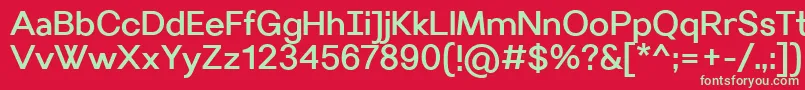 フォントVillerayMedium – 赤い背景に緑の文字