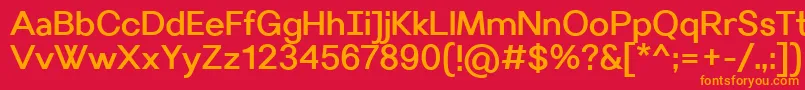 フォントVillerayMedium – 赤い背景にオレンジの文字