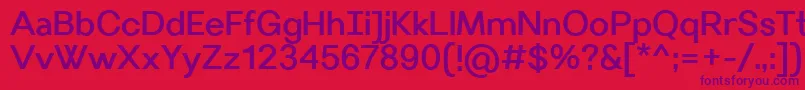 VillerayMedium-Schriftart – Violette Schriften auf rotem Hintergrund