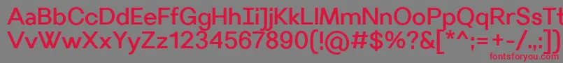 フォントVillerayMedium – 赤い文字の灰色の背景
