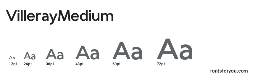 Размеры шрифта VillerayMedium