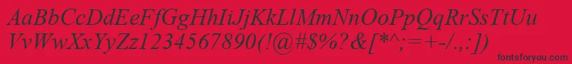 フォントTimesi0 – 赤い背景に黒い文字