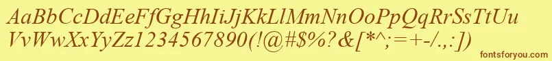 Timesi0 Font – Brown Fonts on Yellow Background