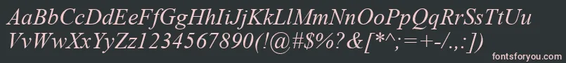 フォントTimesi0 – 黒い背景にピンクのフォント