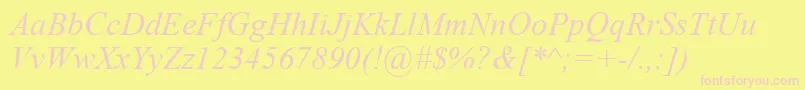 Timesi0 Font – Pink Fonts on Yellow Background